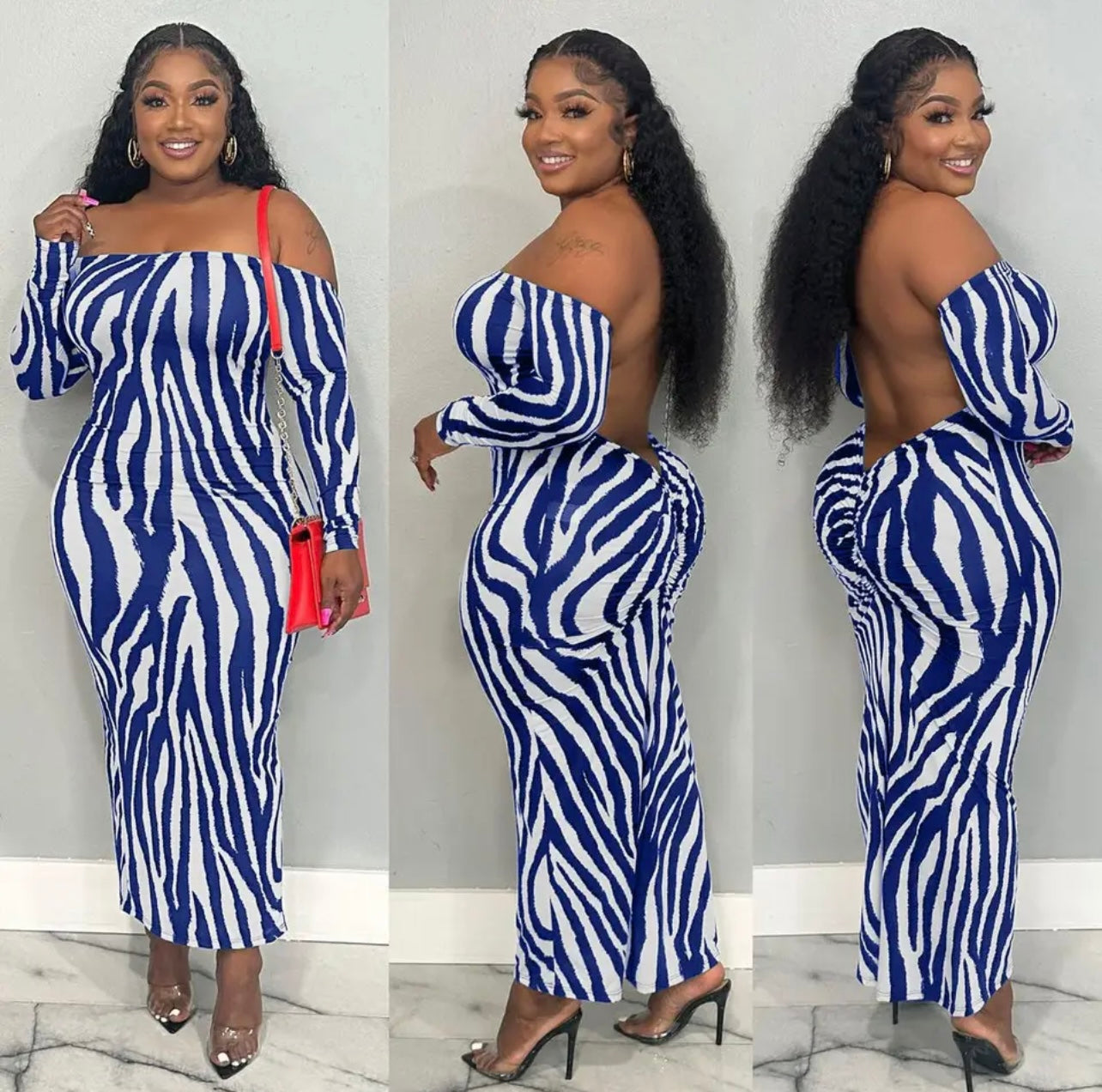 V Cut  Backless Dress