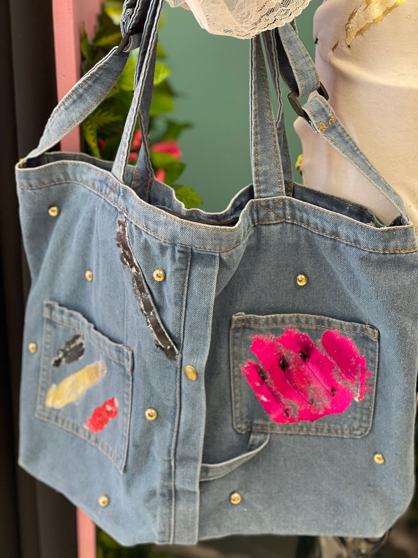 Denim Metallic Bag / Shoe Covers