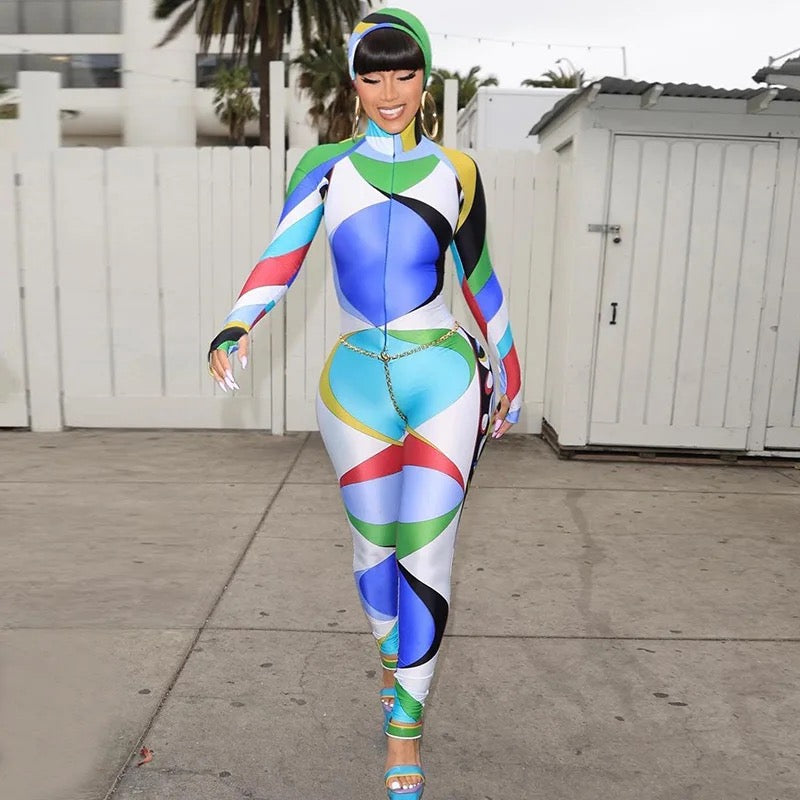 PatchWork Hooded Bodysuit