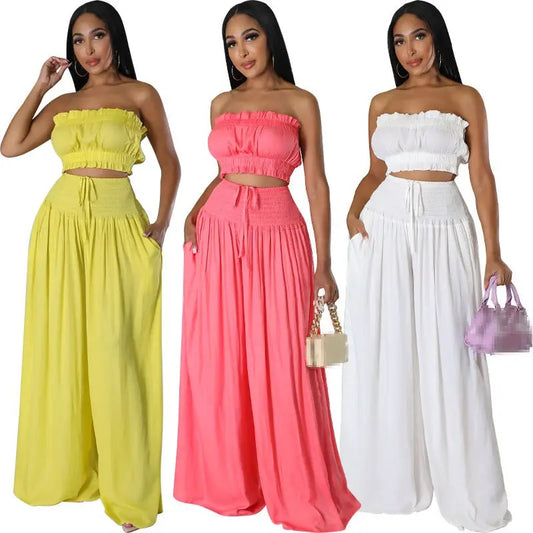 Loose Ruffle Pants Set