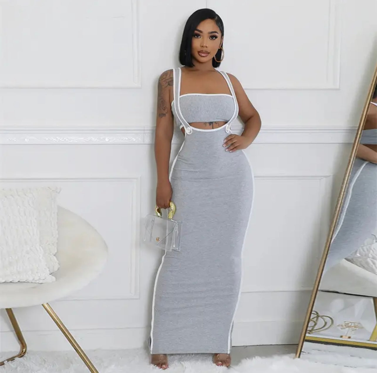 Button Down Maxi Skirt Set