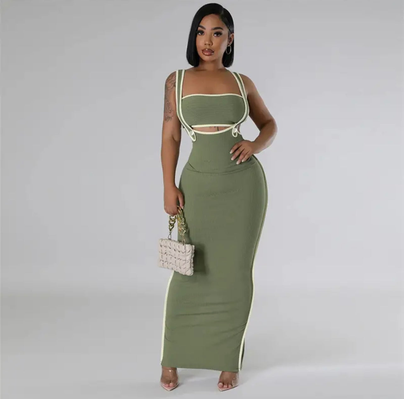 Button Down Maxi Skirt Set
