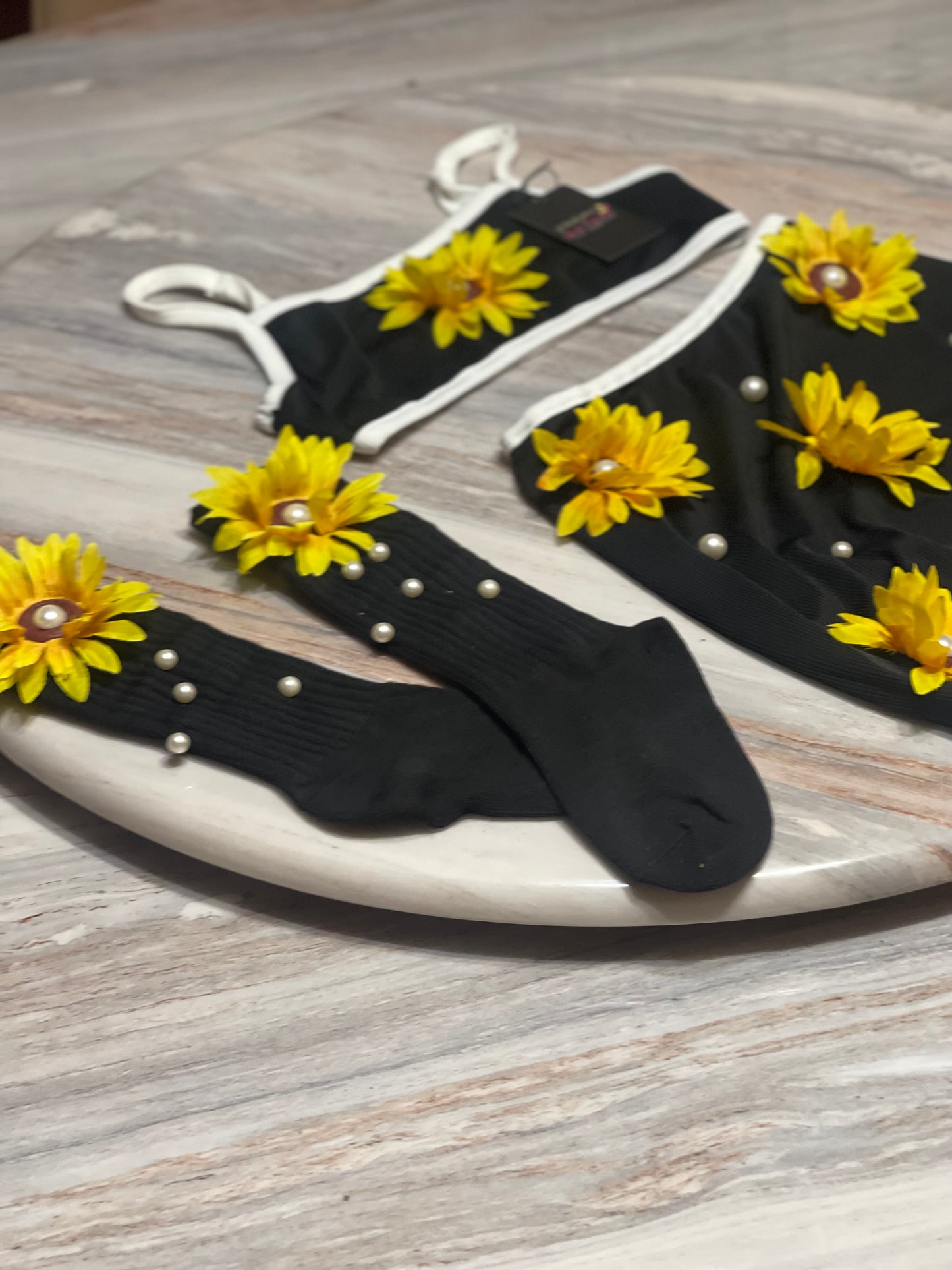 3D Sunflower Skirt Set /Socks