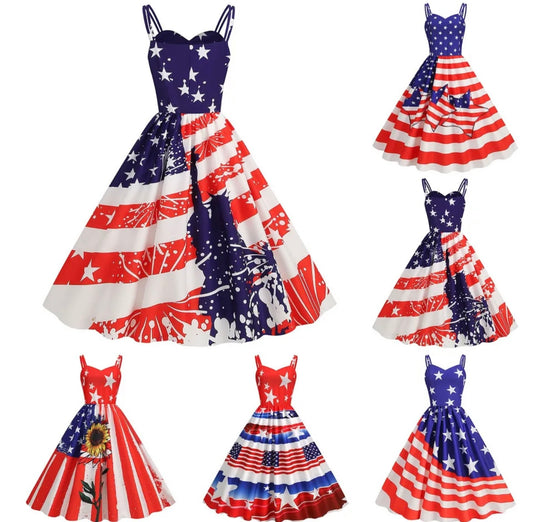 4Th Of July Flare Dress