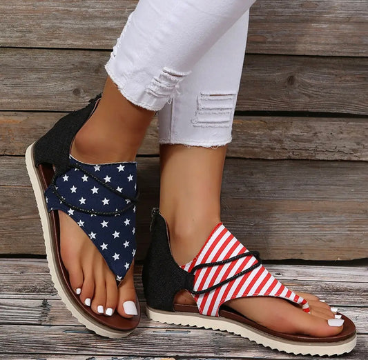 4th of July Flat Sandals