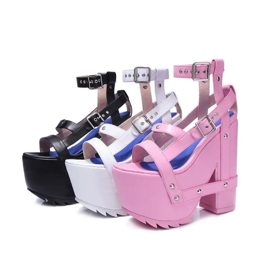 Super Stacked Retro Heels