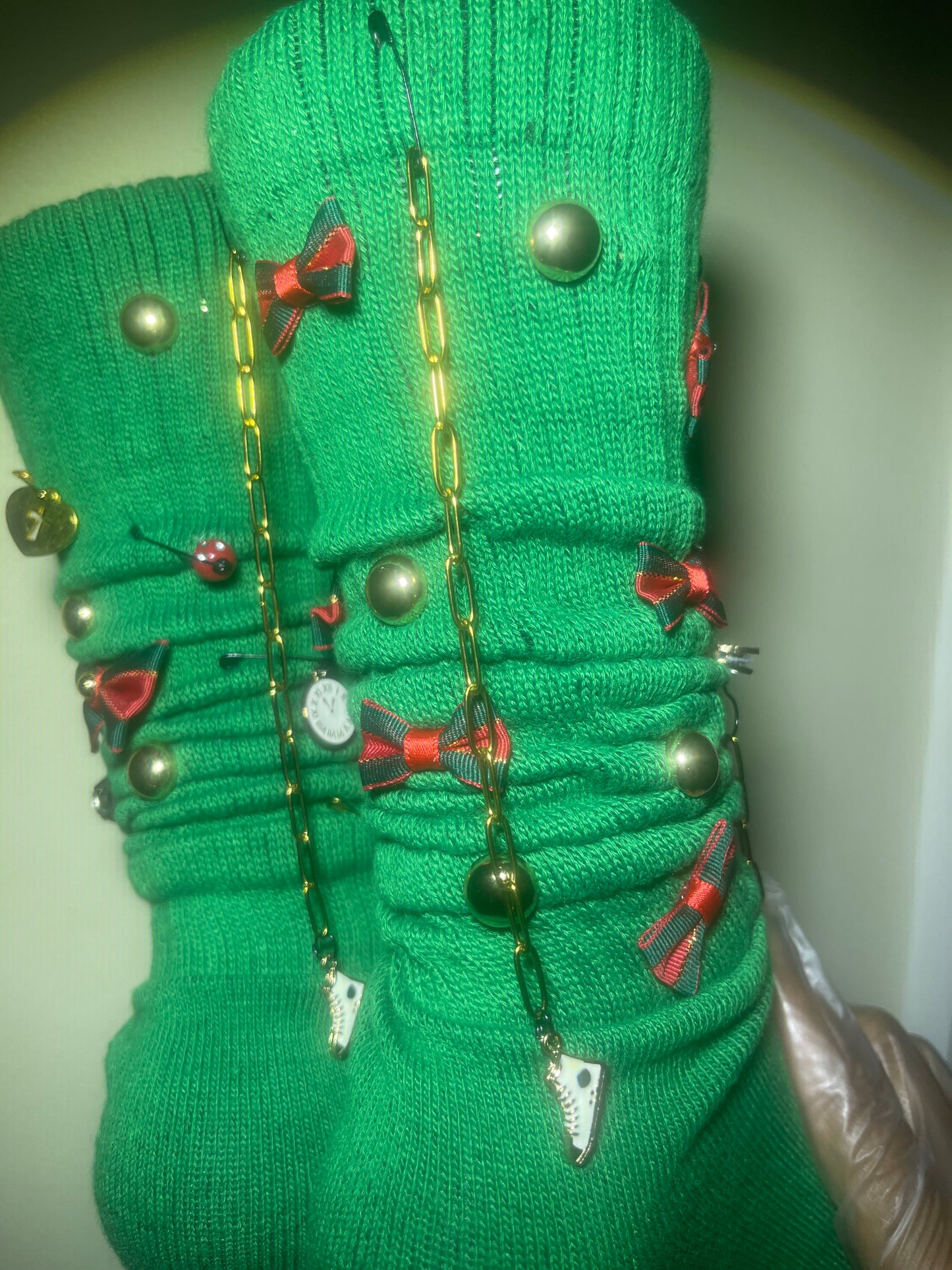 Mb Green  Charm Bow Socks