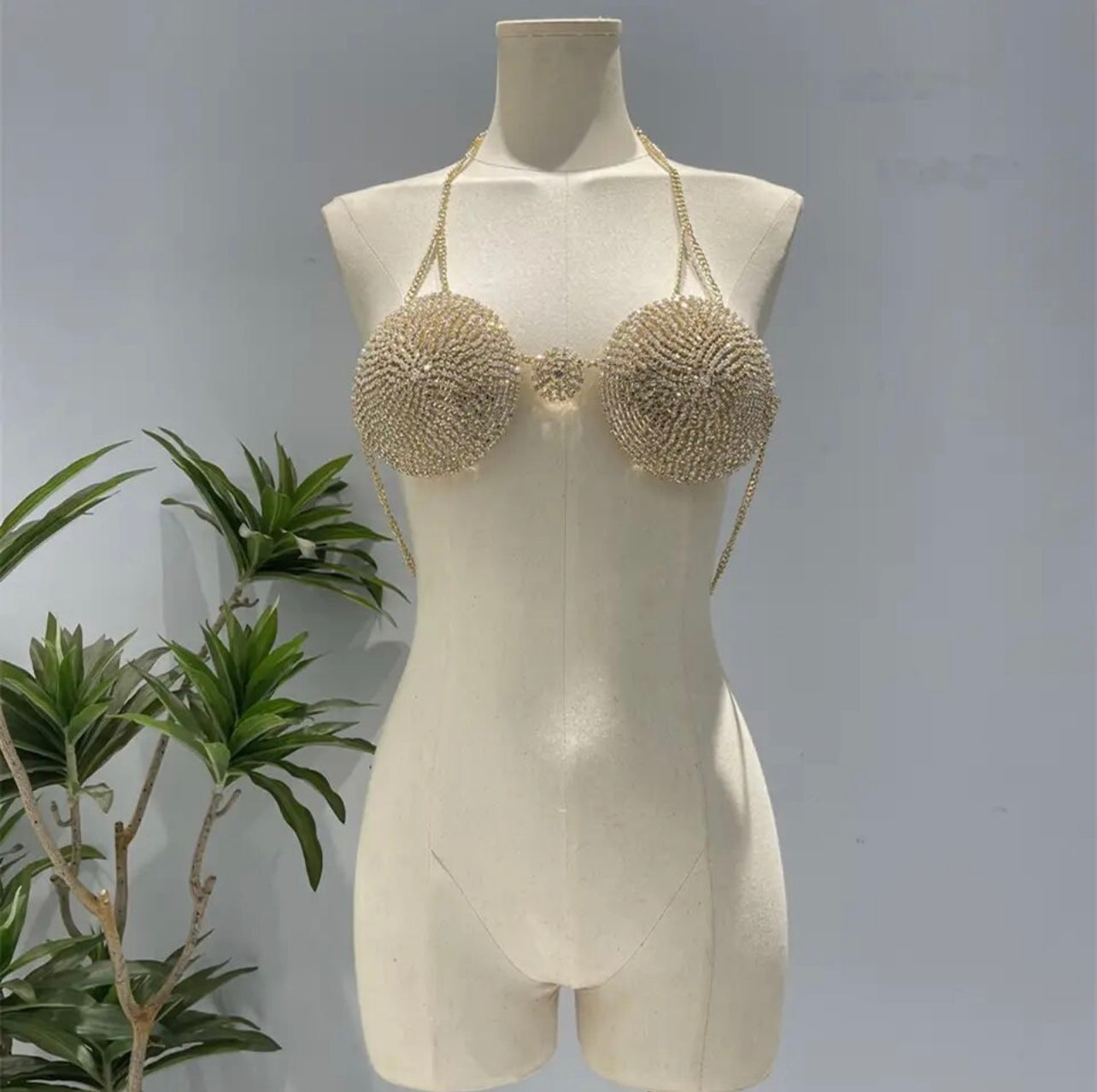 Rhinestone  Circle celebrity fashion top