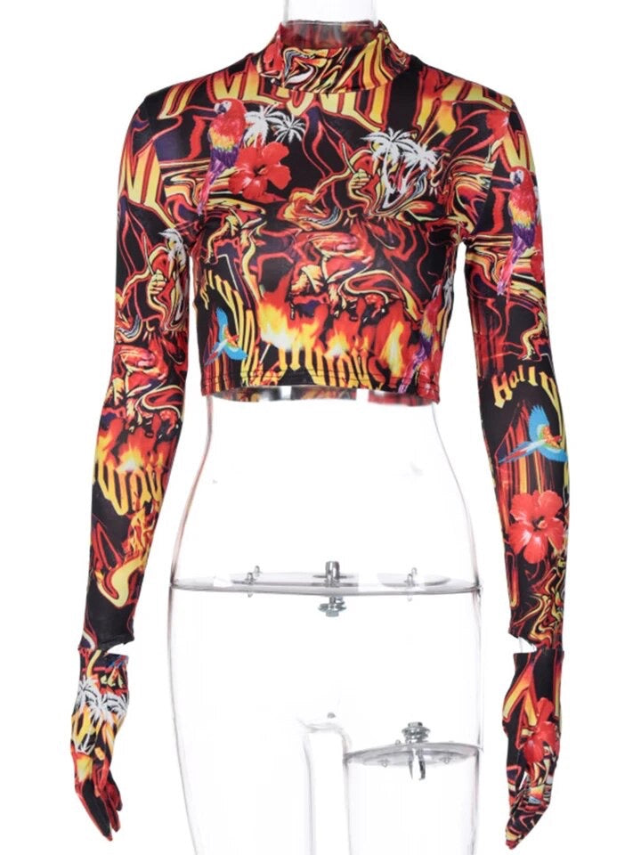 Flaming Glove Top