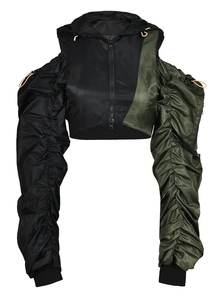 Cut Out Off Shoulder Vintage Jacket