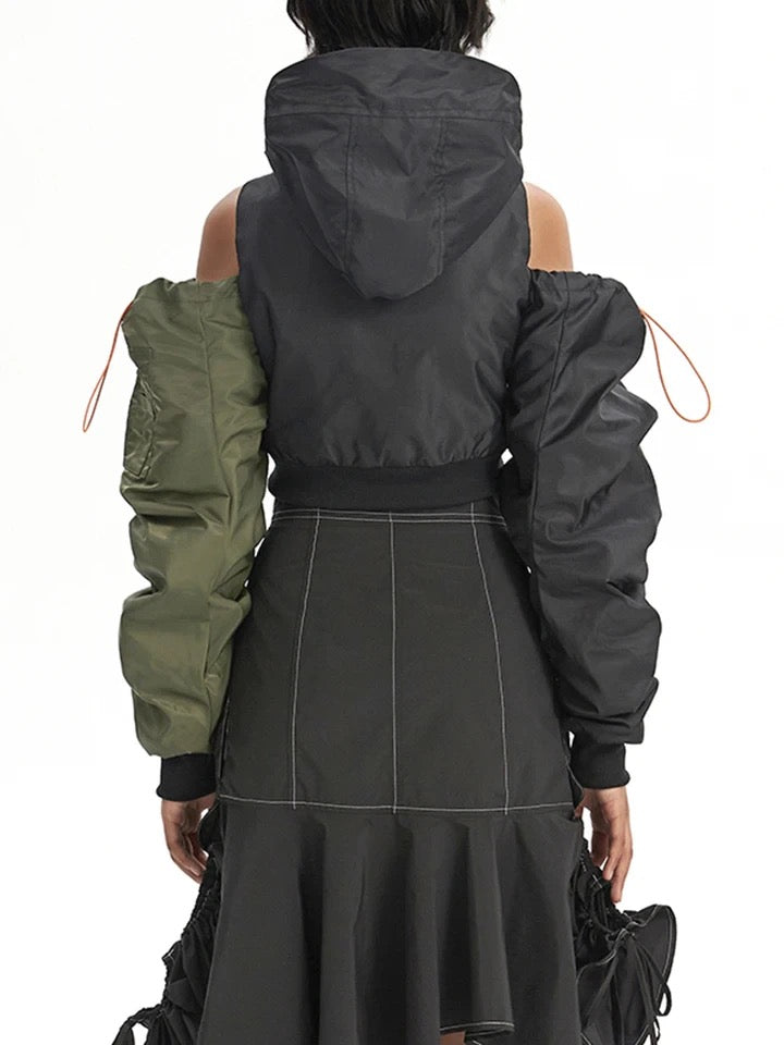 Cut Out Off Shoulder Vintage Jacket