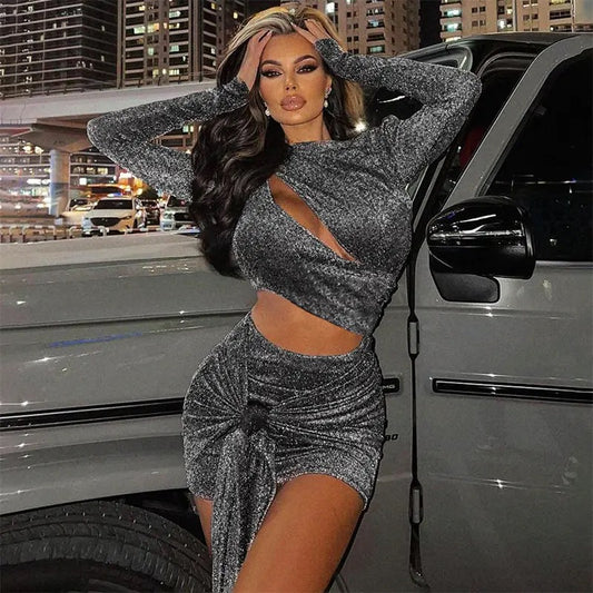 Sexy tie Cut out dress