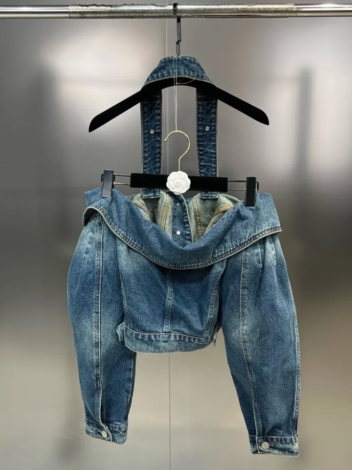 Off Shoulder Denim Top