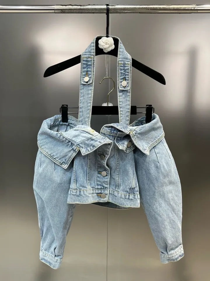Off Shoulder Denim Top