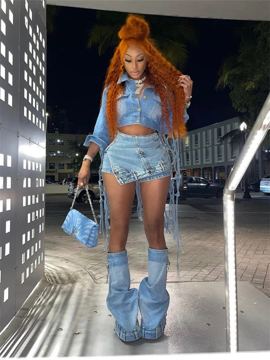 Denim Pocket Boots