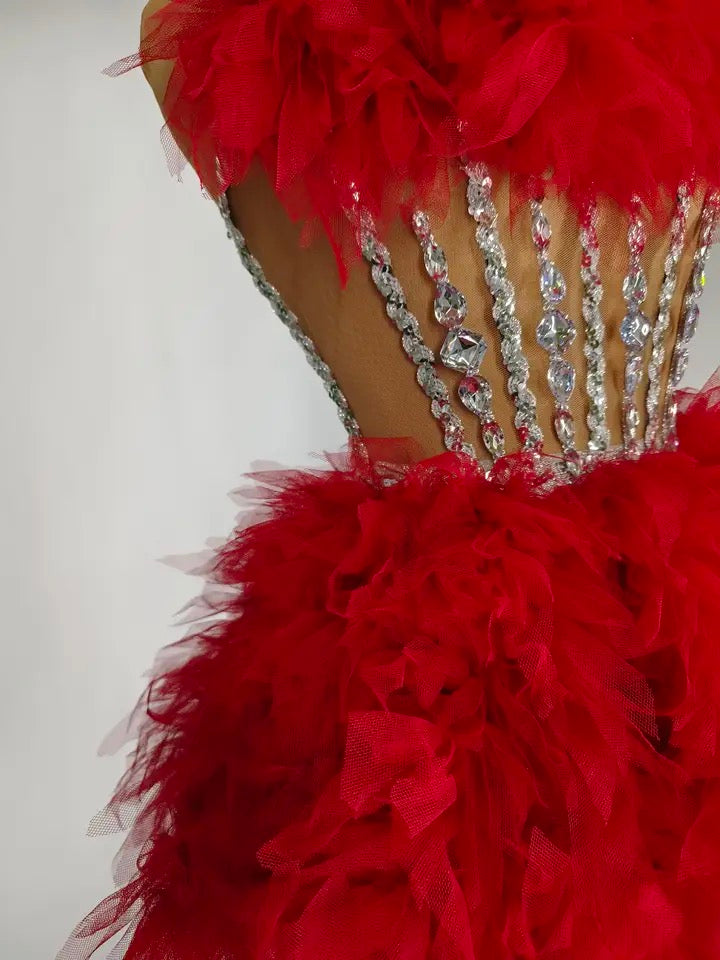 Feathered Out Party Dress
