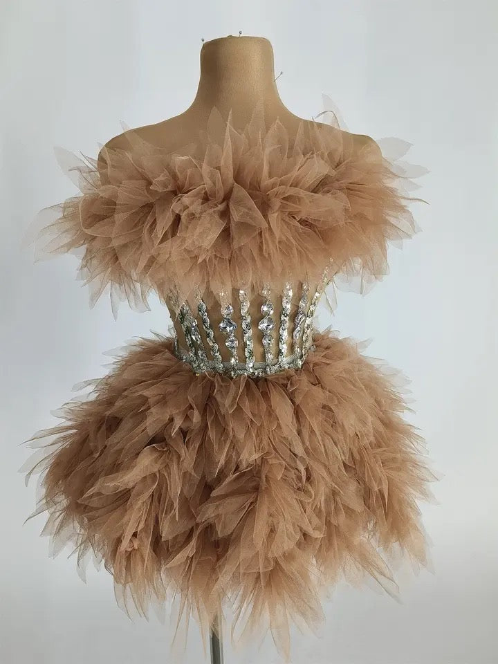 Feathered Out Party Dress