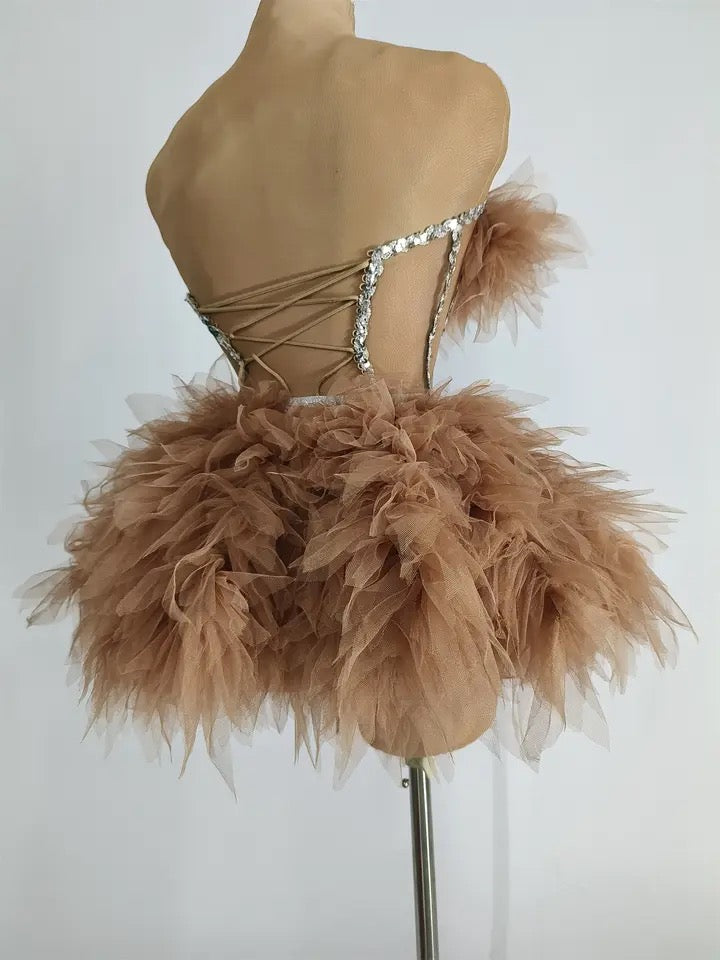 Feathered Out Party Dress