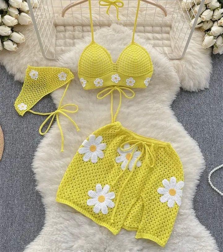3 Piece Knitted Swimsuit