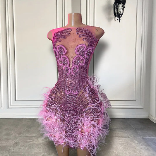 Sexy Feather  Prom Dress