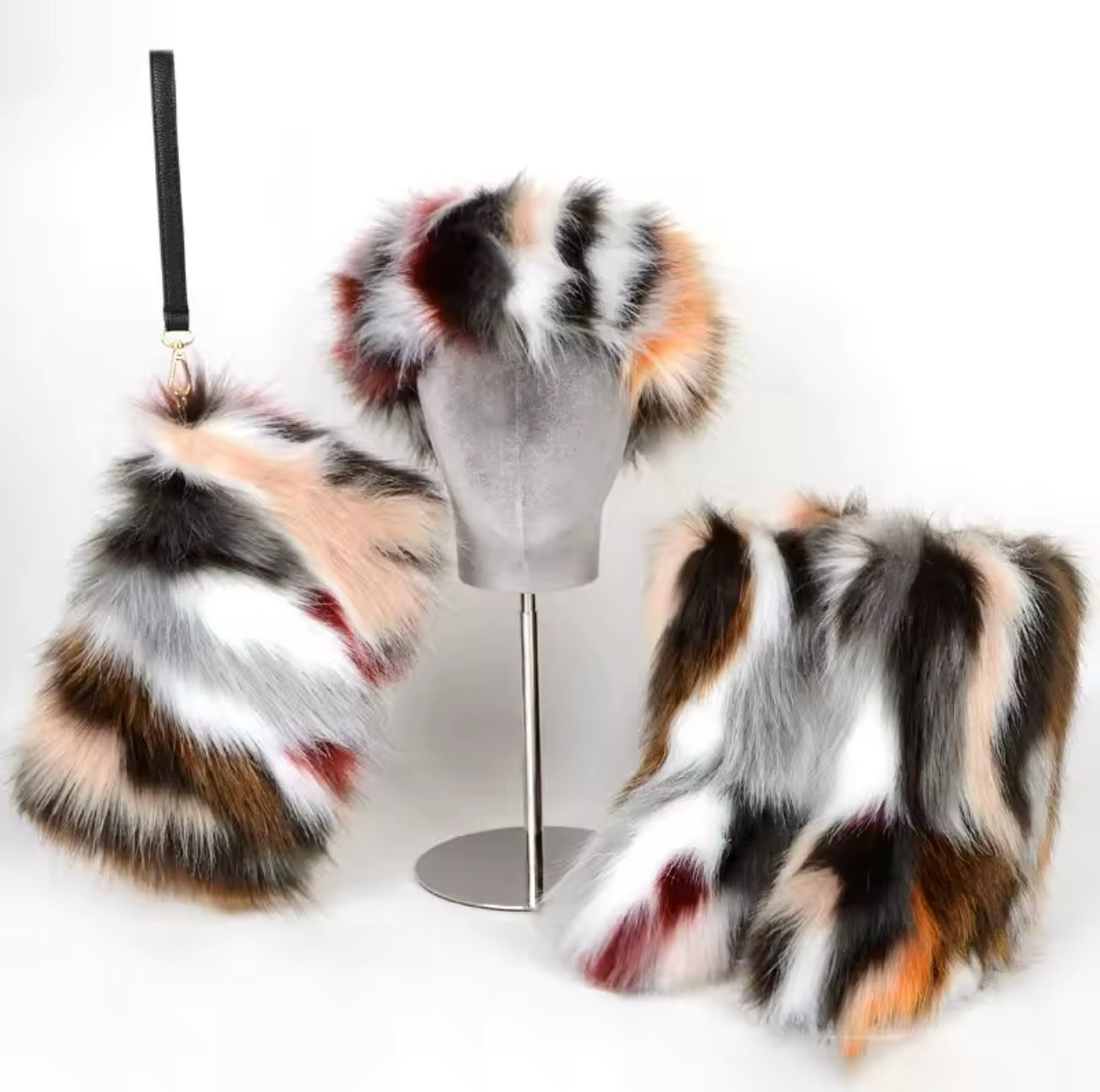 Fur Boots/Bag/Headband Set