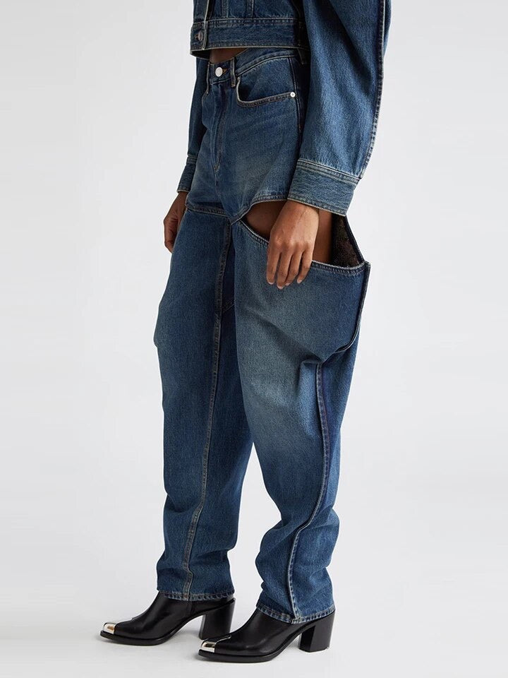 Split open Denim Pants