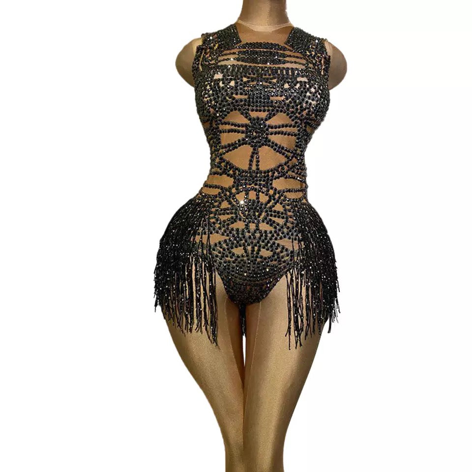 Celebrity Fashion Tassel Bodysuit