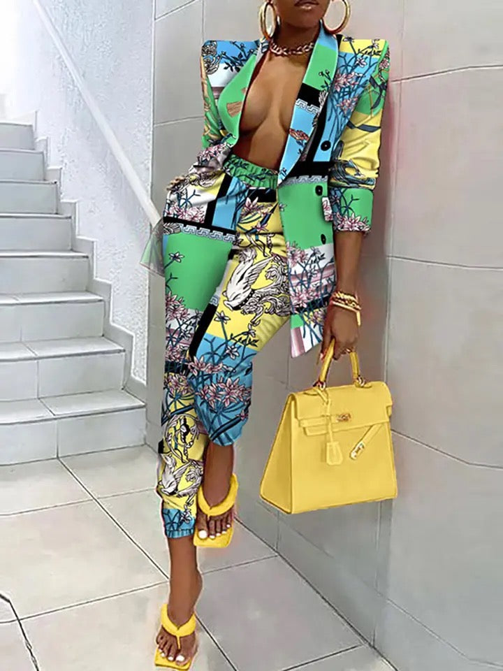 Fashionable Blazer Pants Set