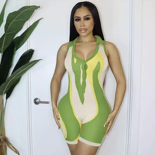 Multi Green Romper