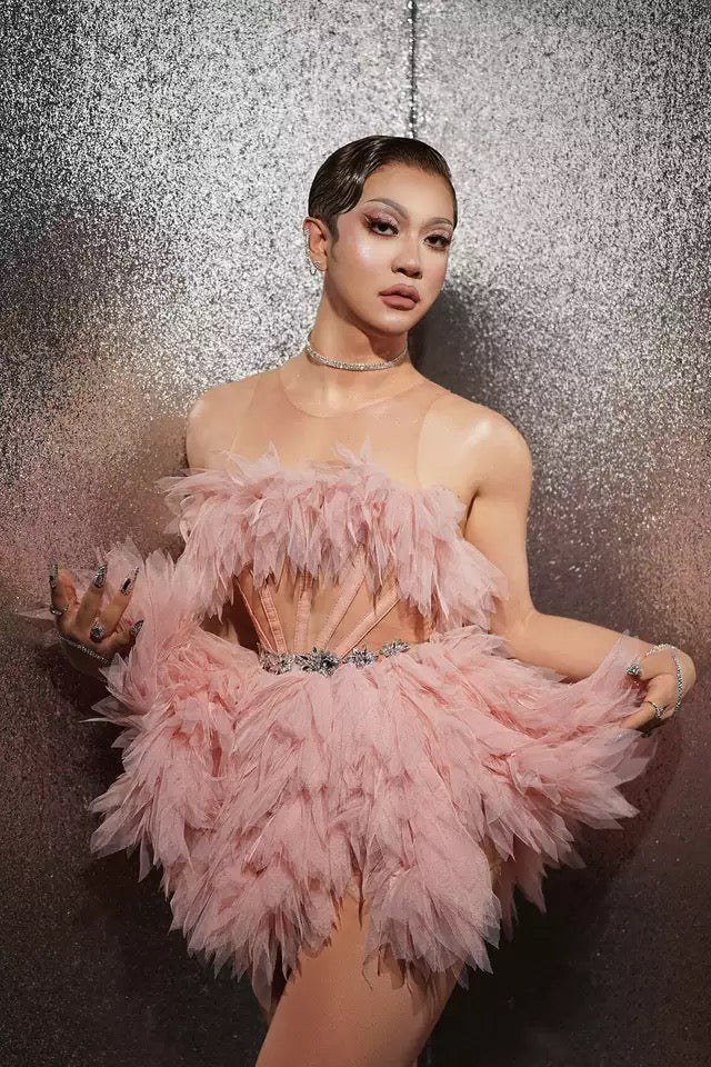 Feather Short Sexy Dress