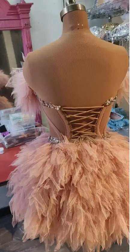 Feather Short Sexy Dress