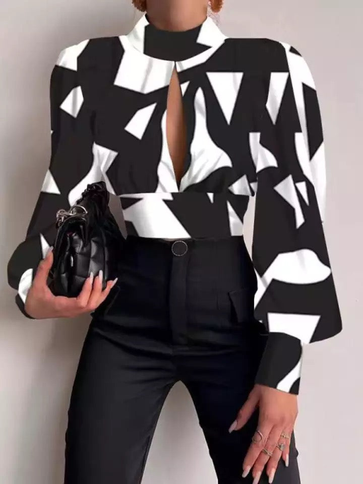 Long Sleeve Open Blouse
