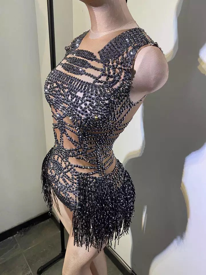 Celebrity Fashion Tassel Bodysuit