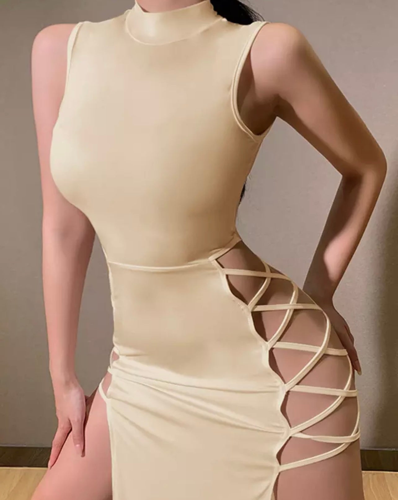 Side lace Cut Out Dress