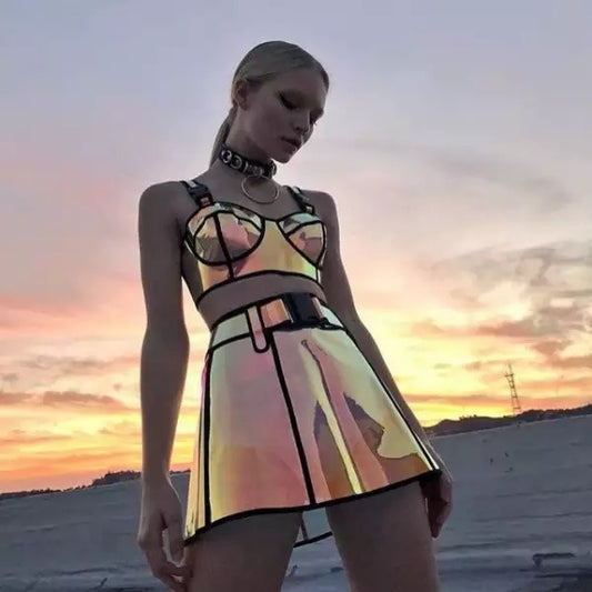 Hologram Skirt Set