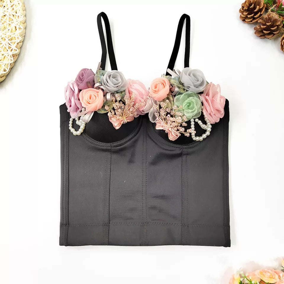 3D Flower Crop Top
