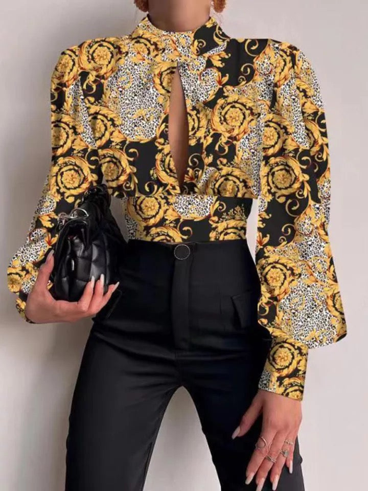 Long Sleeve Open Blouse
