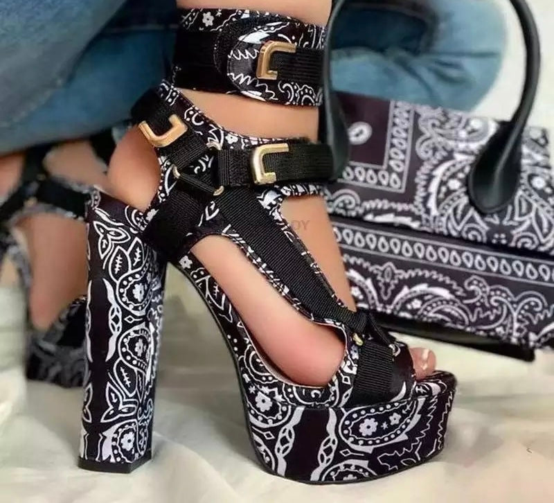 Bandana Heels/Bag