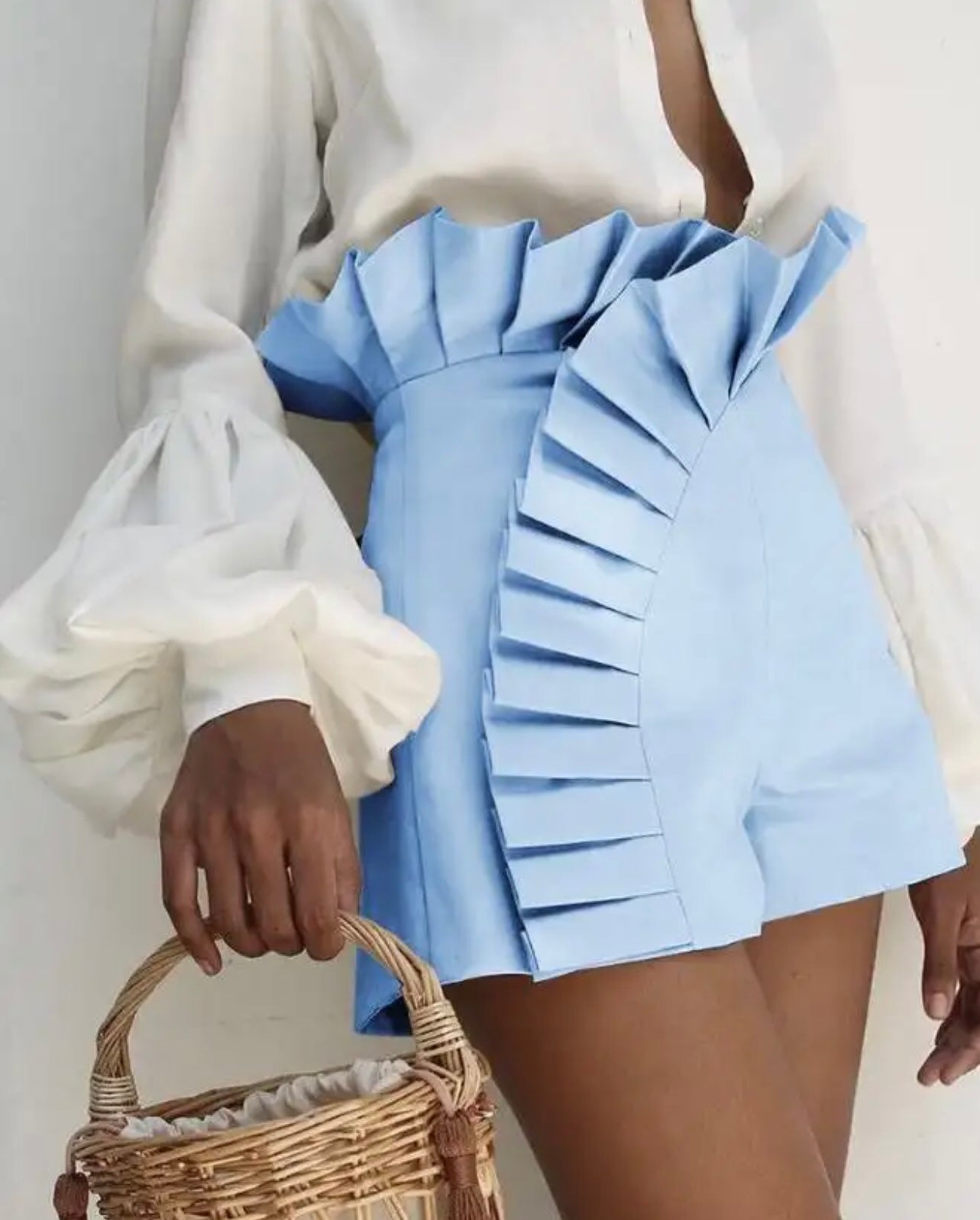 3D pleated Shorts
