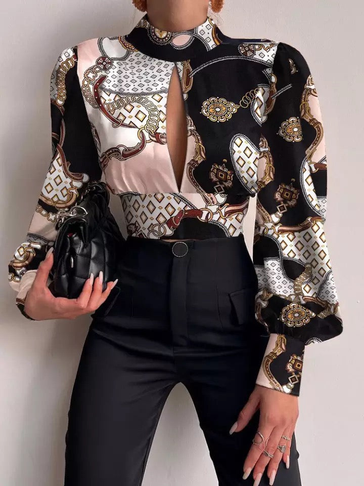 Long Sleeve Open Blouse