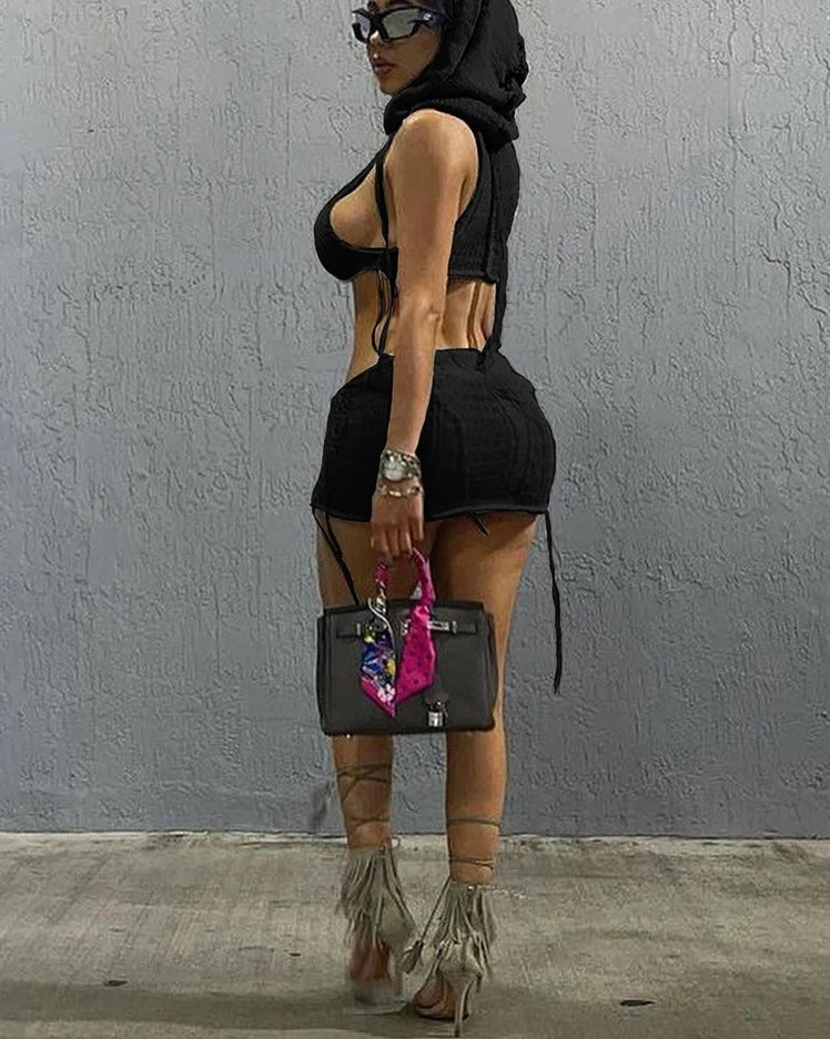Hooded Skirt Set