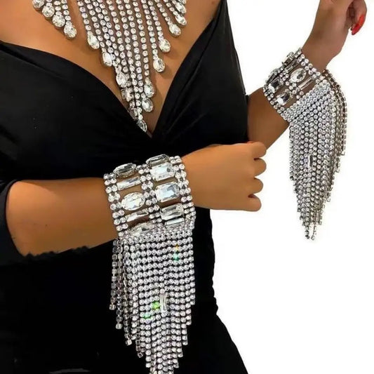 Rhinestone Tassel Bracelet