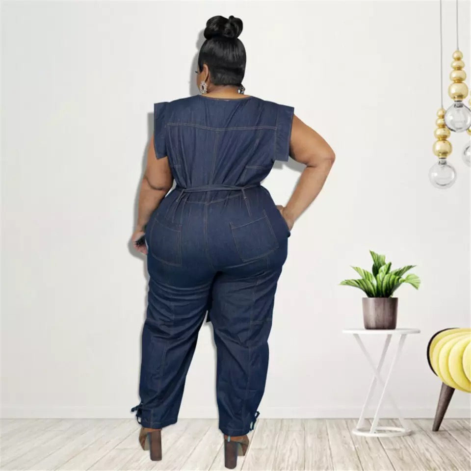 Plus Size Denim Jumpsuit