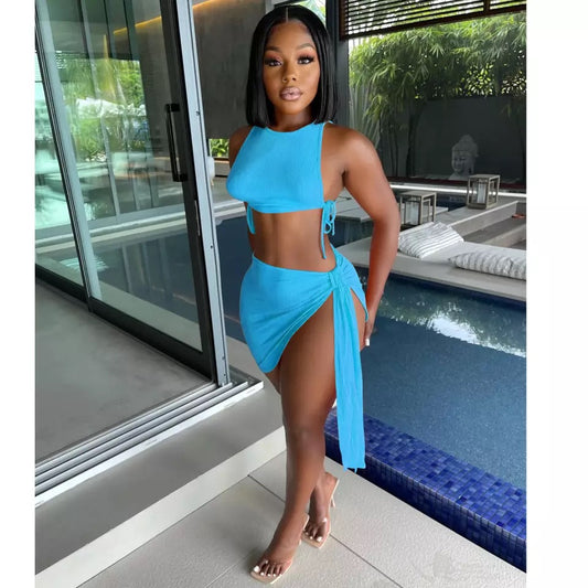 Side Tie Skirt Set