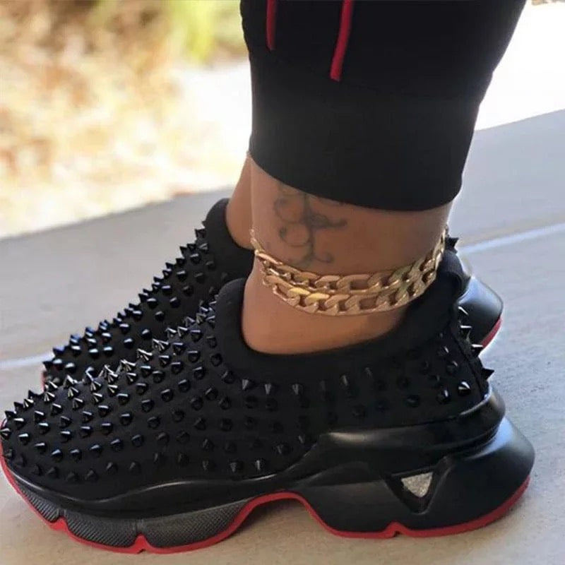 Red Bottom Spike Sneakers
