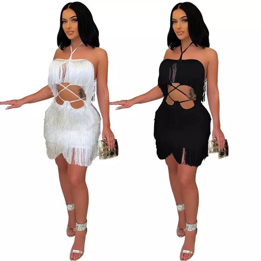 Party Tassel backless Dress