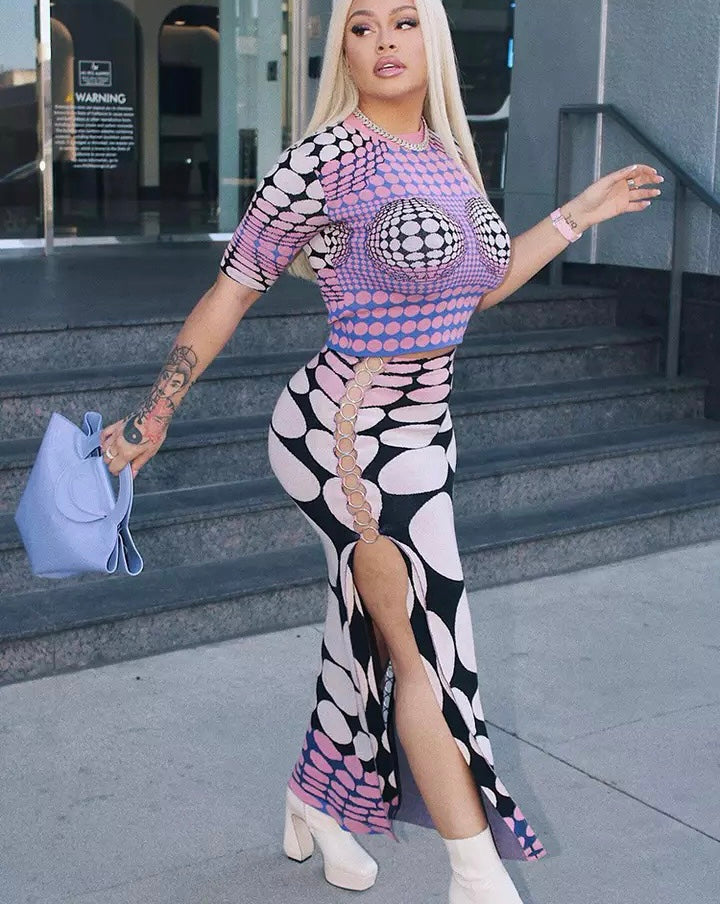Spotted Skirt Set