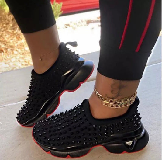 Red Bottom Spike Sneakers