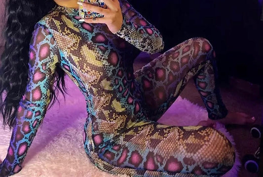 Multi Color Snake Skin Jumpsuit